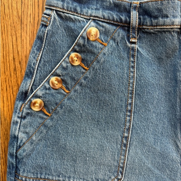 LOFT The Wide Leg High Rise Jeans – Size 28P – Button Detail - Picture 5 of 6